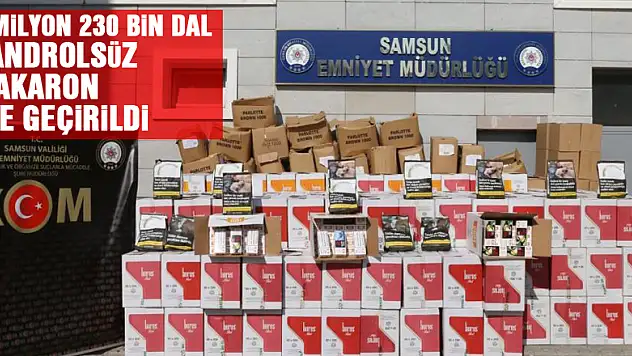 Samsun'da 4 milyon 230 bin dal bandrolsüz makaron ele geçirildi
