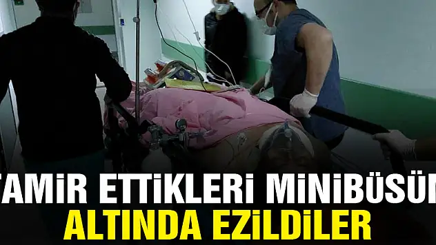 Tamir ettikleri minibüsün altından ezilen 1 kişi öldü, 1 kişi ağır yaralandı