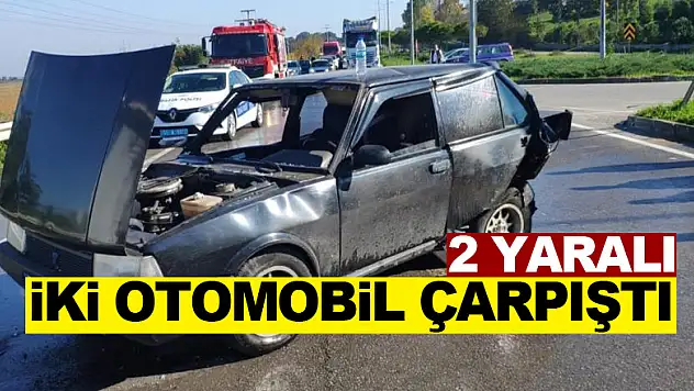 İki otomobil çarpıştı: 2 yaralı
