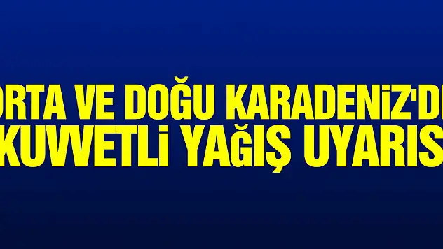 Orta ve Doğu Karadeniz'de kuvvetli yağış uyarısı