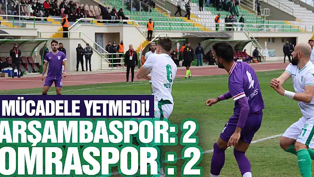 Mücadele yetmedi!  Çarşambaspor: 2 – Yomraspor : 2