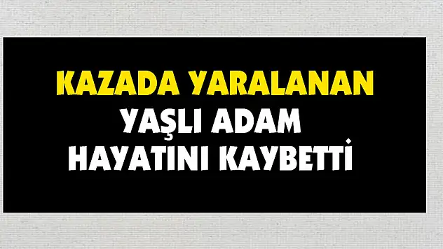 Kazada yaralanan yaşlı adam hayatını kaybetti