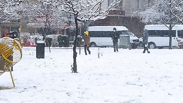 Bafra'da kar yağışı