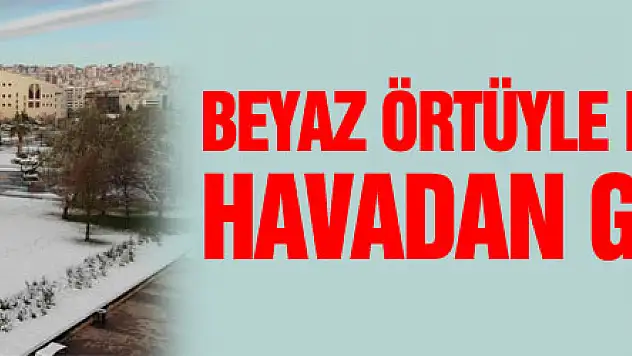 Beyaz örtüyle kaplanan Samsun havadan görüntülendi