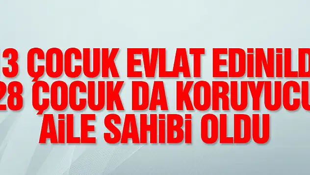 2021 yılında 13 çocuk evlat edinildi, 28 çocuk da koruyucu aile sahibi oldu