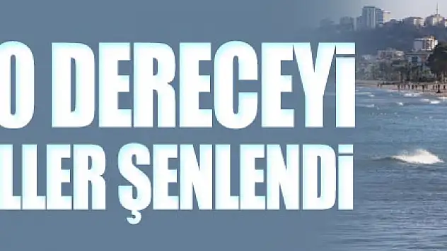 Samsun'da sıcaklık 20 dereceyi görünce sahiller şenlendi