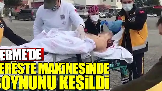 Kereste makinesinin kopan pervanesi boynunu kesen şahıs ağır yaralandı