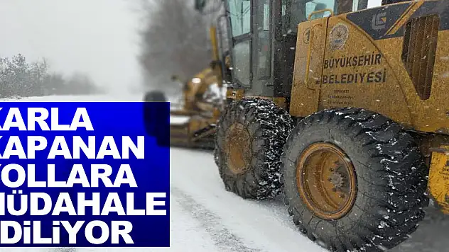 Samsun'da karla kapanan 27 kırsal mahalle yoluna 140 iş makinesiyle müdahale ediliyor