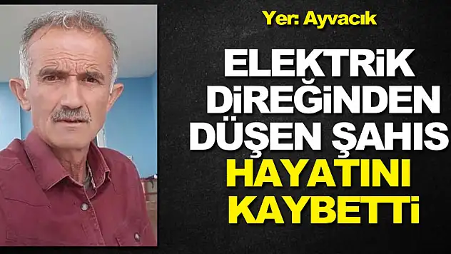 Elektrik direğinden düşen şahıs hayatını kaybetti