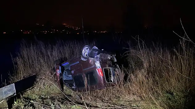 Samsun'da hafif ticari araç takla attı: 1 yaralı