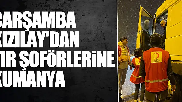 ÇARŞAMBA KIZILAY'DAN TIR ŞOFÖRLERİNE KUMANYA