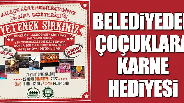 Belediyeden Çoçuklara Karne Hediyesi