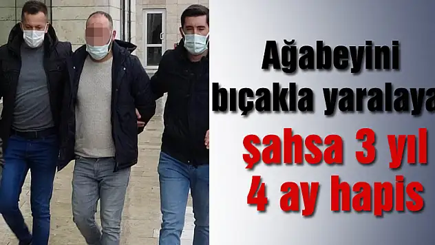 Ağabeyini bıçakla yaralayan şahsa 3 yıl 4 ay hapis