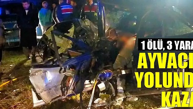 AYVACIK YOLUNDA KAZA!  1 ÖLÜ, 3 YARALI