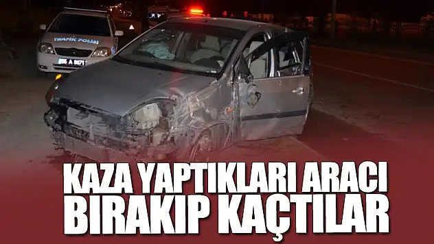 Kaza yaptıkları aracı bırakıp kaçtılar