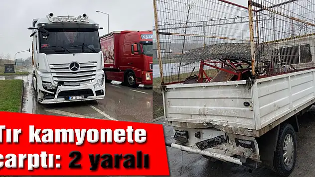 Samsun'da tır kırmızı ışıkta bekleyen kamyonete çarptı: 2 yaralı