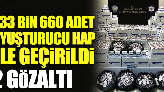 Samsun'da 233 bin 660 adet uyuşturucu hap ele geçirildi: 2 gözaltı