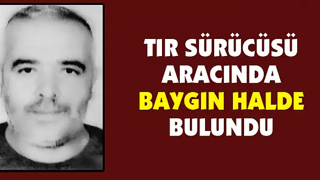 Tır sürücüsü aracında baygın halde bulundu