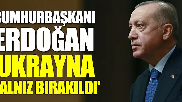 Cumhurbaşkanı Erdoğan: 'Ukrayna yalnız bırakıldı'