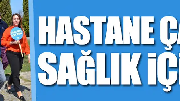 Hastane çalışanları sağlık için yürüdü