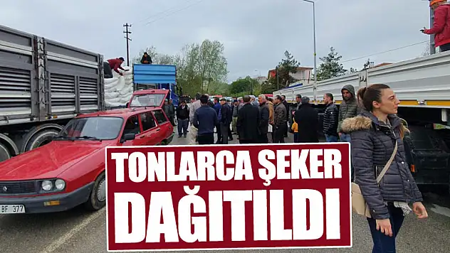 Tonlarca şeker dağıtıldı