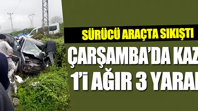 Samsun'da kamyonla hafif ticari araç çarpıştı: 1'i ağır 3 yaralı