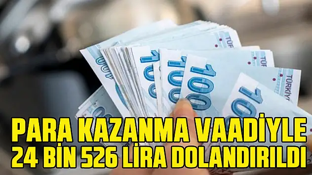 Para kazanma vaadiyle 24 bin 526 lira dolandırıldı