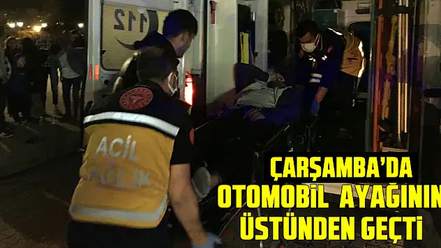 Otomobilin ayağının üzerinden geçtiği yaya yaralandı