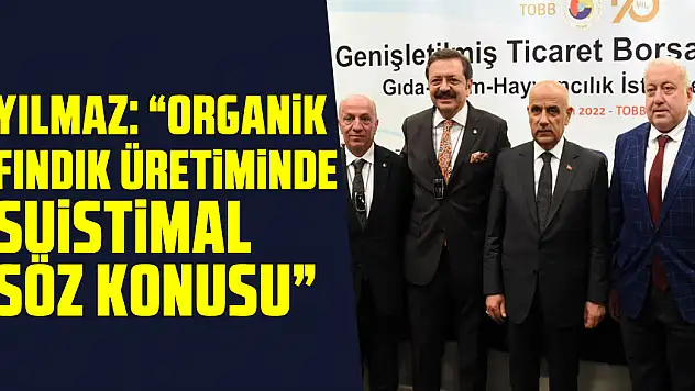 Yılmaz: 'Organik fındık üretiminde suistimal söz konusu'