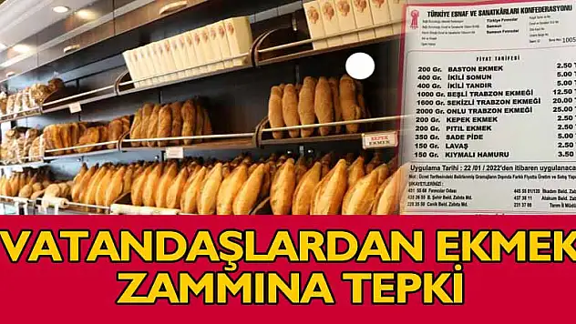 Vatandaşlardan ekmek zammına tepki
