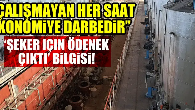 'Çalışmayan her saat ekonomiye darbedir' 'Şeker için ödenek çıktı' bilgisi!