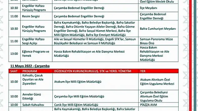 Samsun'da Engelliler Haftası etkinlikleri
