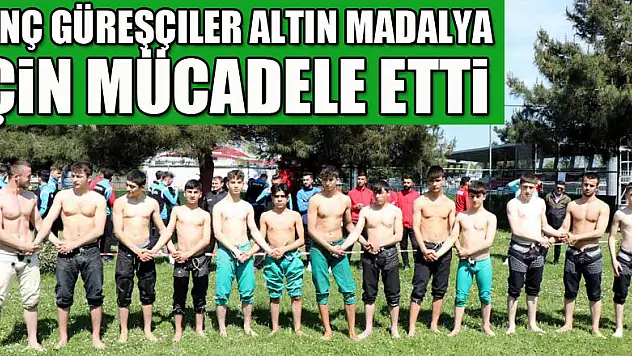 Genç güreşçiler altın madalya için mücadele etti