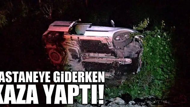 Hastaneye Giderken Kaza Yaptı!
