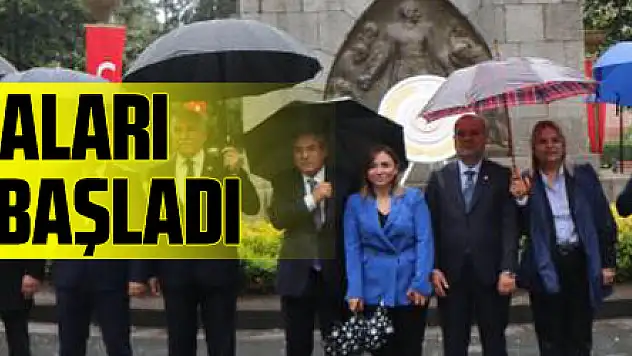 Samsun'da 19 Mayıs kutlamaları yağmur altında başladı