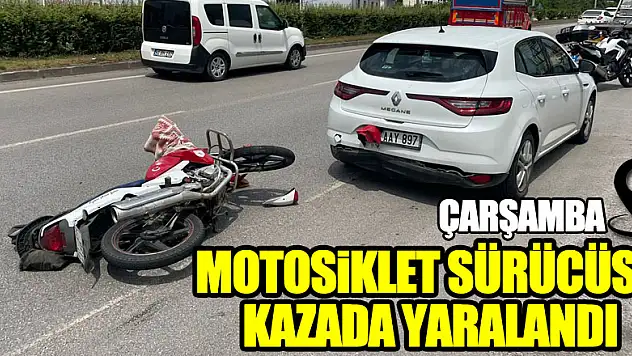 Motosiklet sürücüsü kazada yaralandı