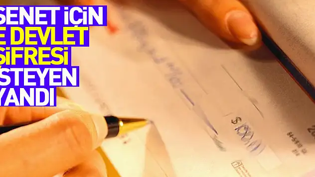 Senet için e devlet şifresi isteyen yandı