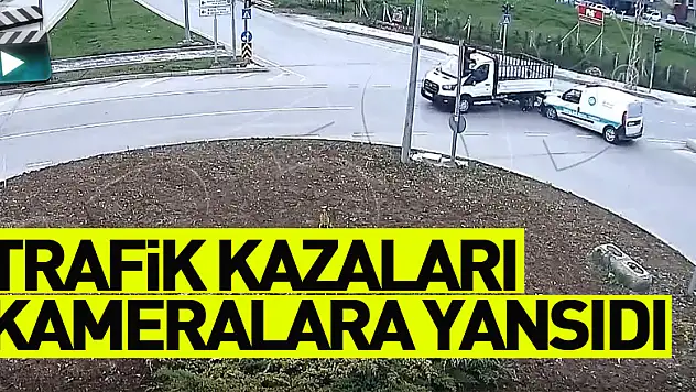 Samsun, Amasya ve Tokat'taki trafik kazaları KGYS kameralarına yansıdı