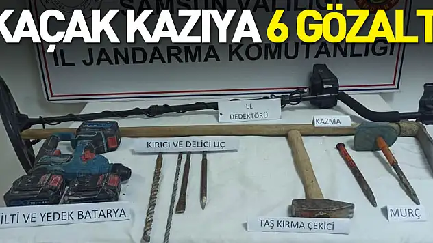 Samsun'da kaçak kazıya 6 gözaltı