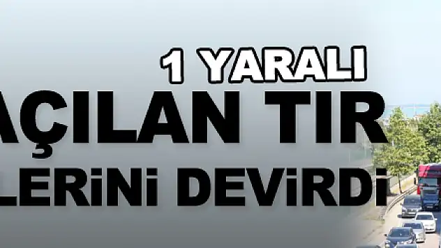 Dorsesi açılan tır levha direklerini devirdi: 1 yaralı