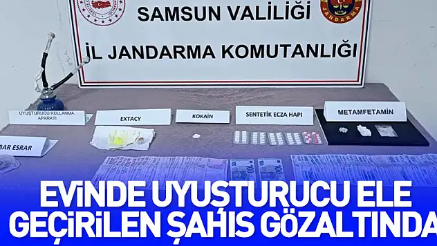 Samsun'da evinde uyuşturucu ele geçirilen şahıs gözaltına alındı
