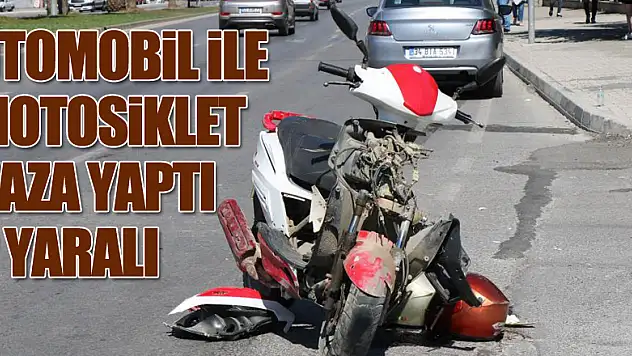 Otomobil ile motosiklet kaza yaptı: 2 yaralı