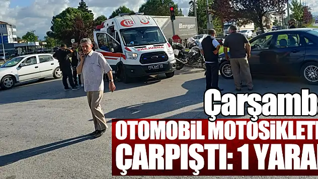 Otomobil Motosikletle Çarpıştı: 1 Yaralı