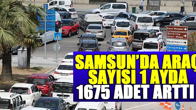 Samsun'daki araç sayısı 1 ayda 1675 adet arttı