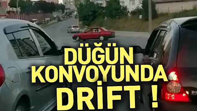 Samsun'da düğün konvoyunda 2 araç drift yaptı