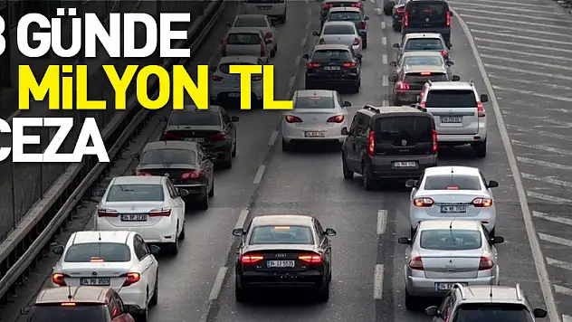 Samsun'da 3 günde 1950 araca 1 milyon 388 bin TL ceza