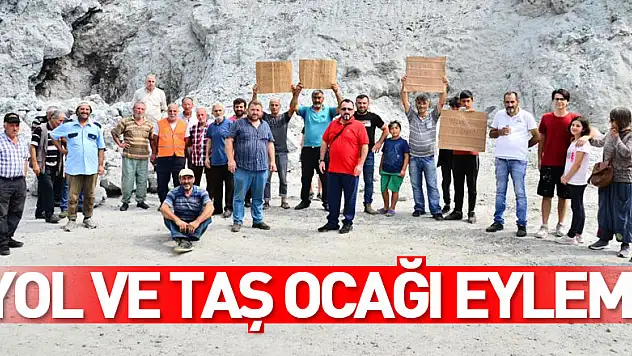 Samsun'da yol ve taş ocağı eylemi