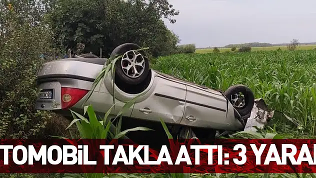Otomobil takla attı: 3 yaralı