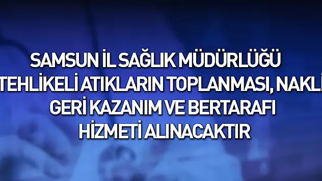 Samsun İl Sağlık Müdürlüğünden