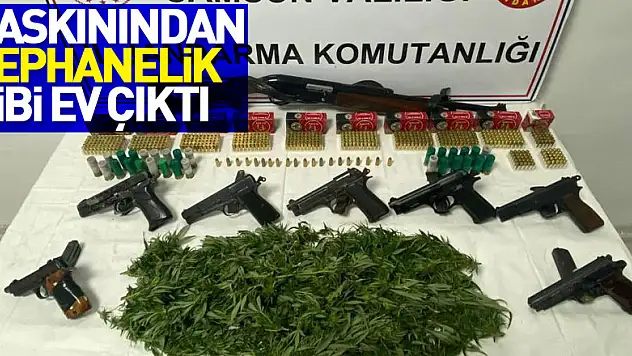 Jandarmanın uyuşturucu baskınından cephanelik gibi ev çıktı